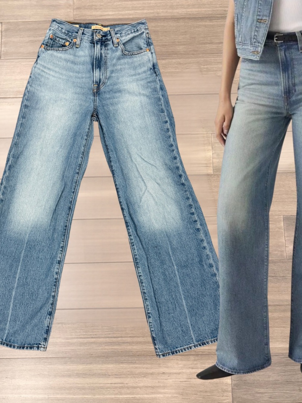 Levi's Light Blue RibCage Wide-Leg Women's Jeans W25 L32 Purchased NWT one wear